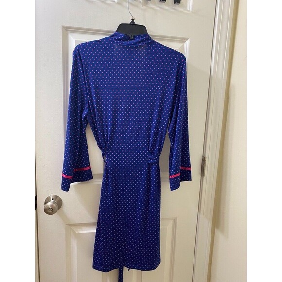 Maidenform Navy with Pink Polka Dot  Robe  Size Small / MEDIUM - Picture 3 of 6